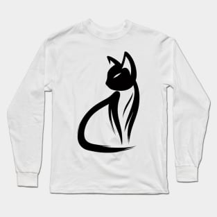 Stick figure can in black ink Long Sleeve T-Shirt